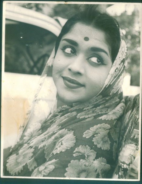 A candid youthful shot of B. Saroja Devi, effortlessly charming.