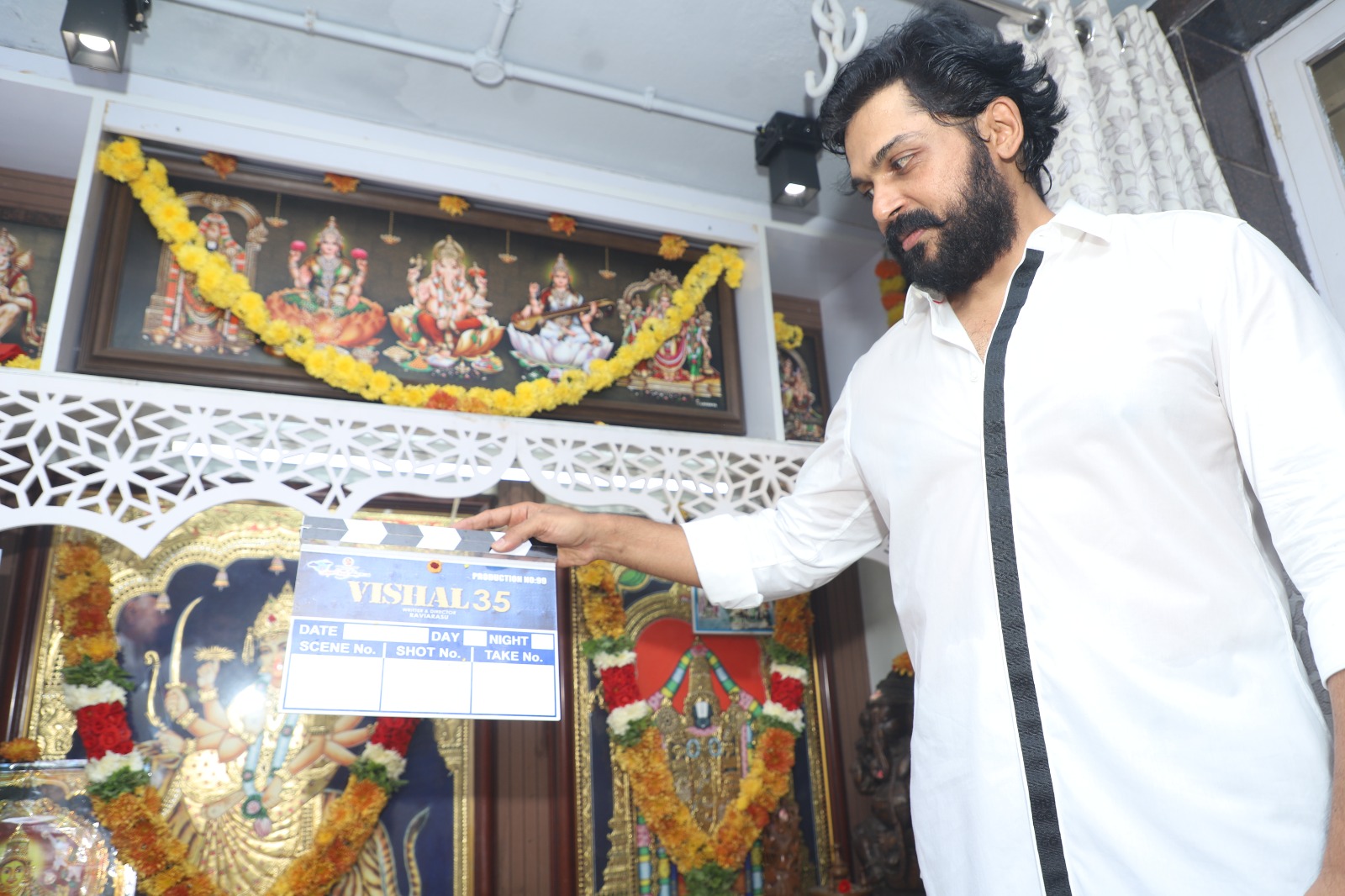 The ceremonial first clap marks the auspicious launch of the film