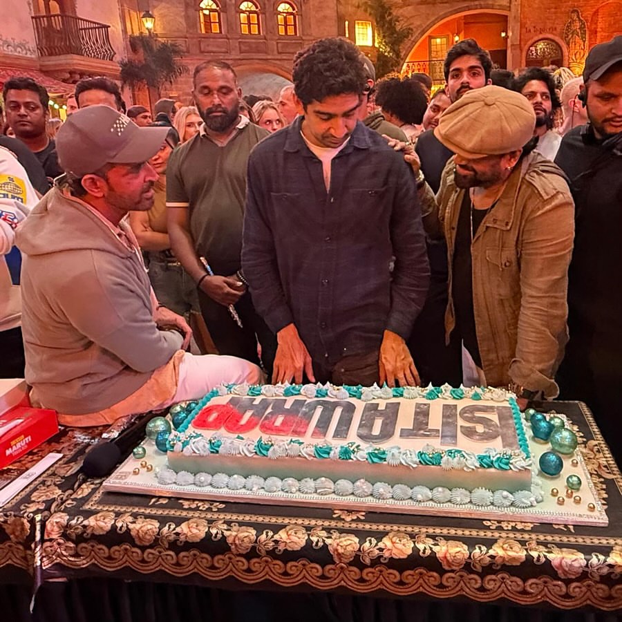 Hrithik Roshan shares a film wrap photo on Instagram, offering fans a glimpse behind the scenes.