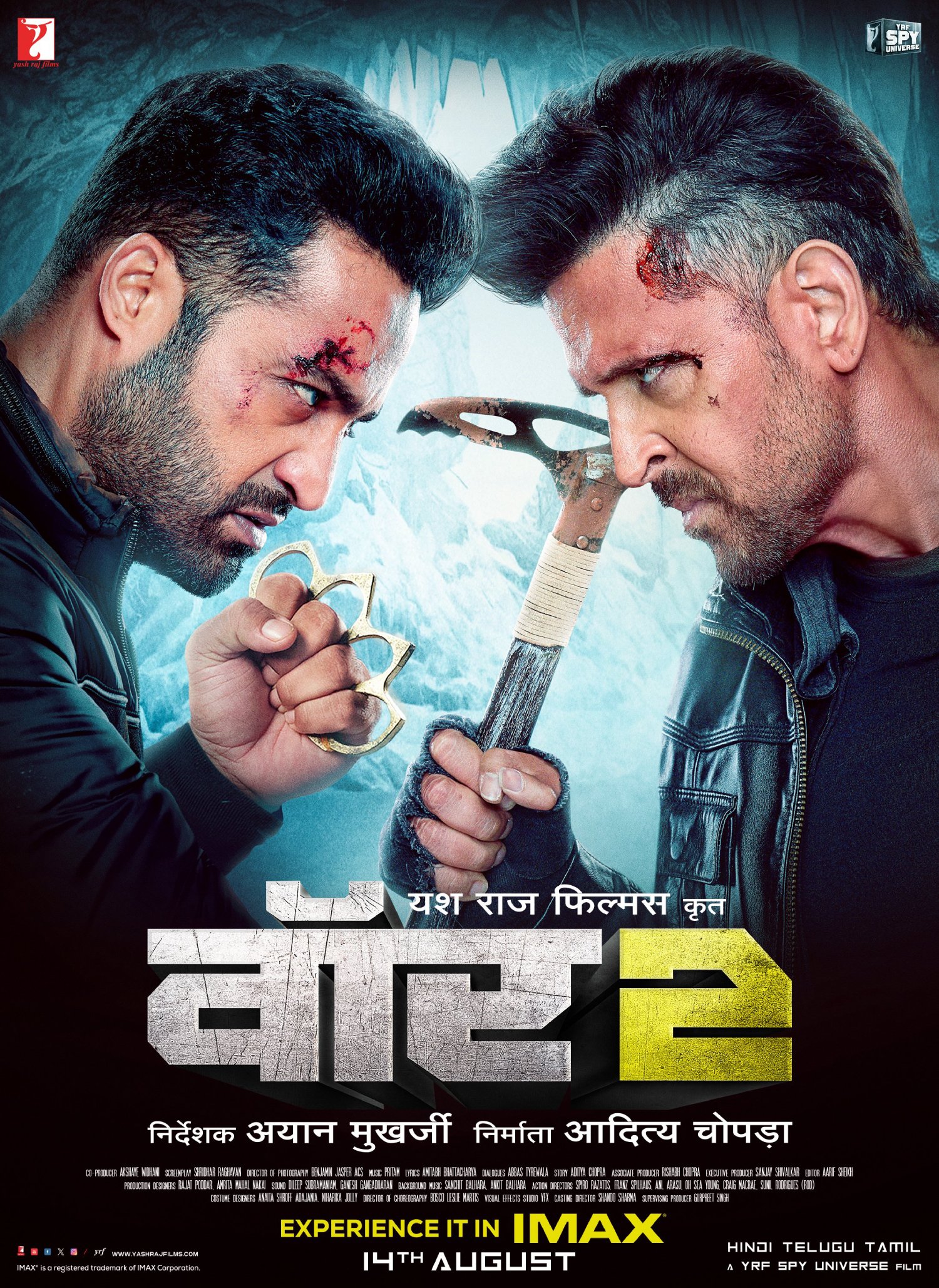The new Hindi poster of War 2 highlights Jr NTR and Hrithik Roshan, promising high-octane action and star power.