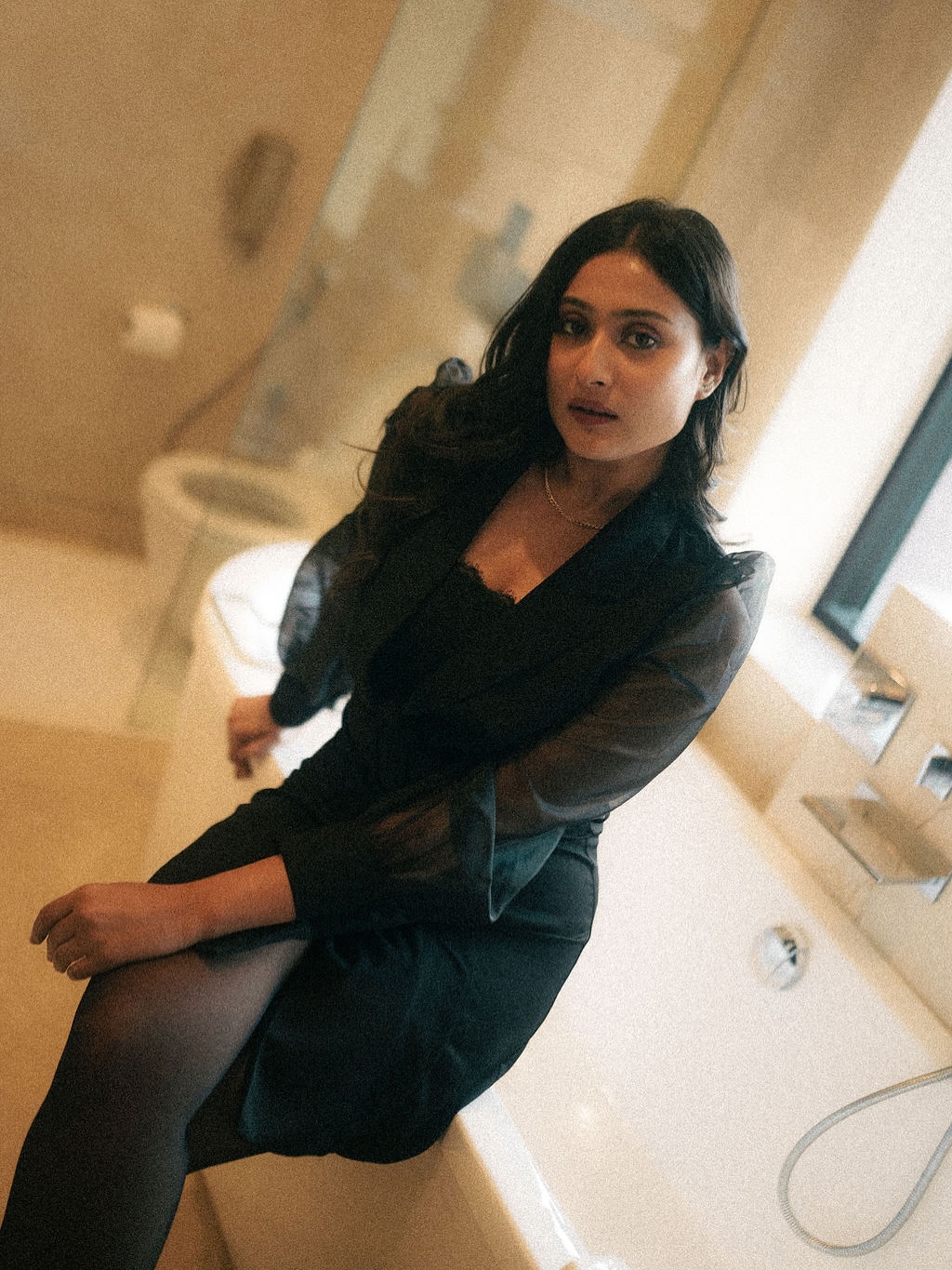 Amrutha Iyengar exudes elegance and confidence, effortlessly blending sophistication with a dash of playful charm–proof that style is all about attitude and a great sense of humor!