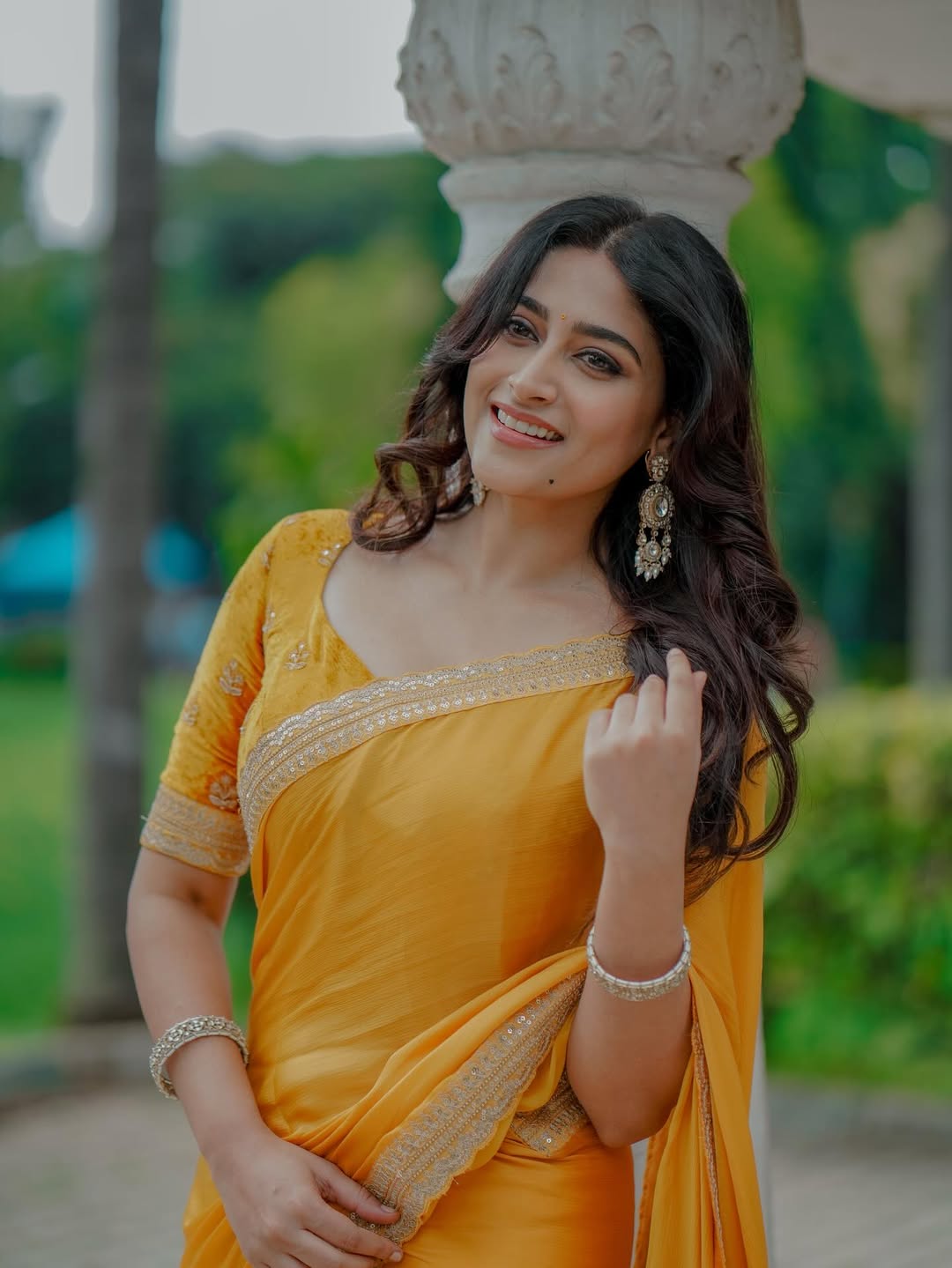 Nishvika Naidu radiates elegance in yellow saree