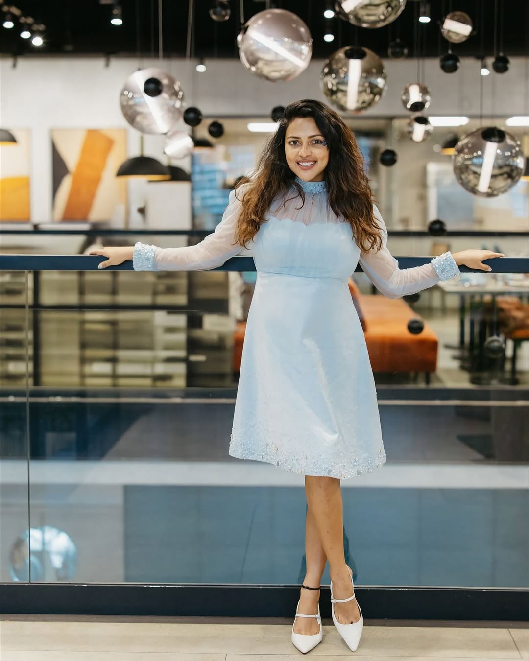 Amala Paul glows in pristine white sparkling dress