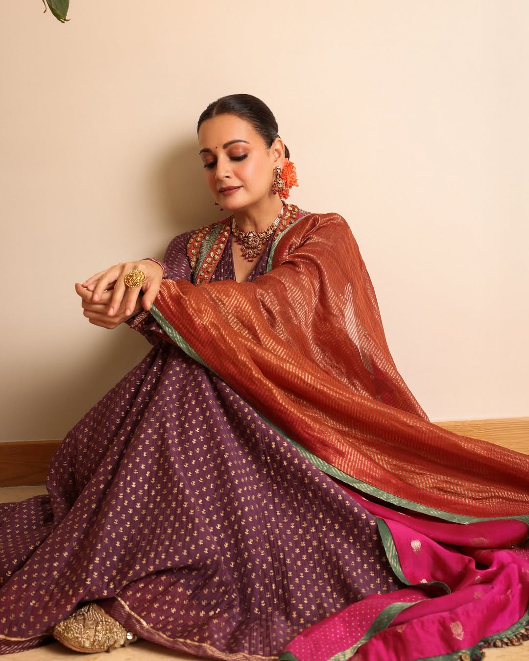 Dia Mirza shines in vibrant, timeless traditional ensemble.