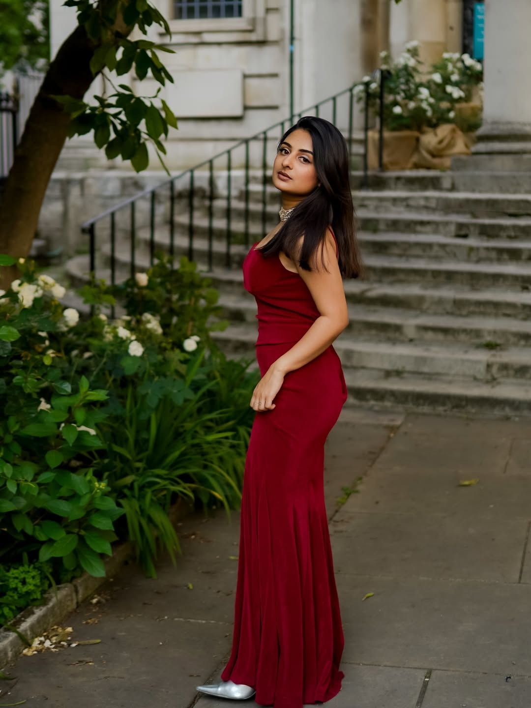 Esther Anil captivates in red gown with poise