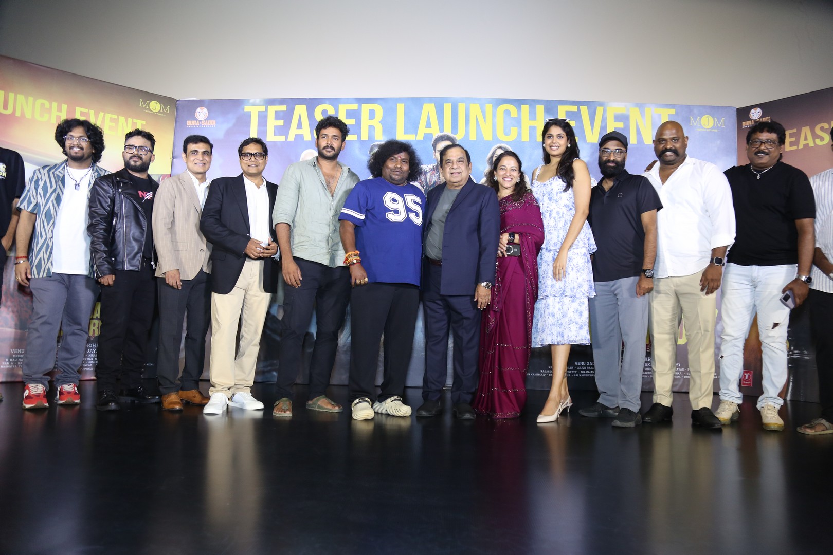 Yogi Babu, Brahmanandam, Faria Abdullah, along with the cast and crew, posed together during the official media photoshoot.