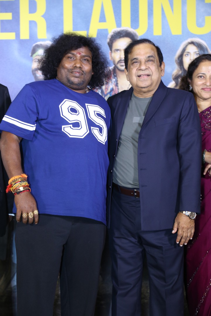 Comedy icons Yogi Babu and Brahmanandam shared a moment as they posed together for the media.