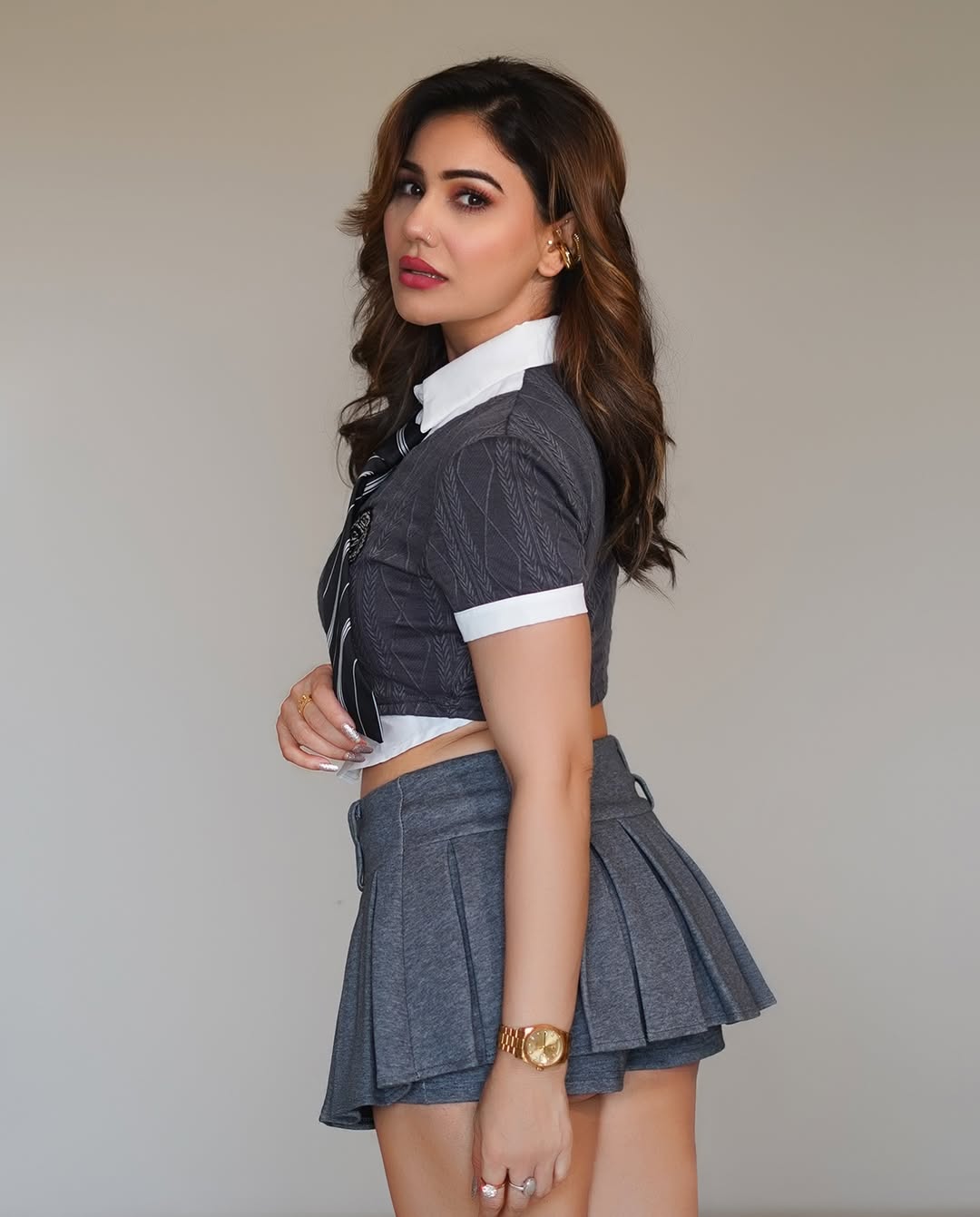 Kangna Sharma runway-ready twist on schoolgirl fashion