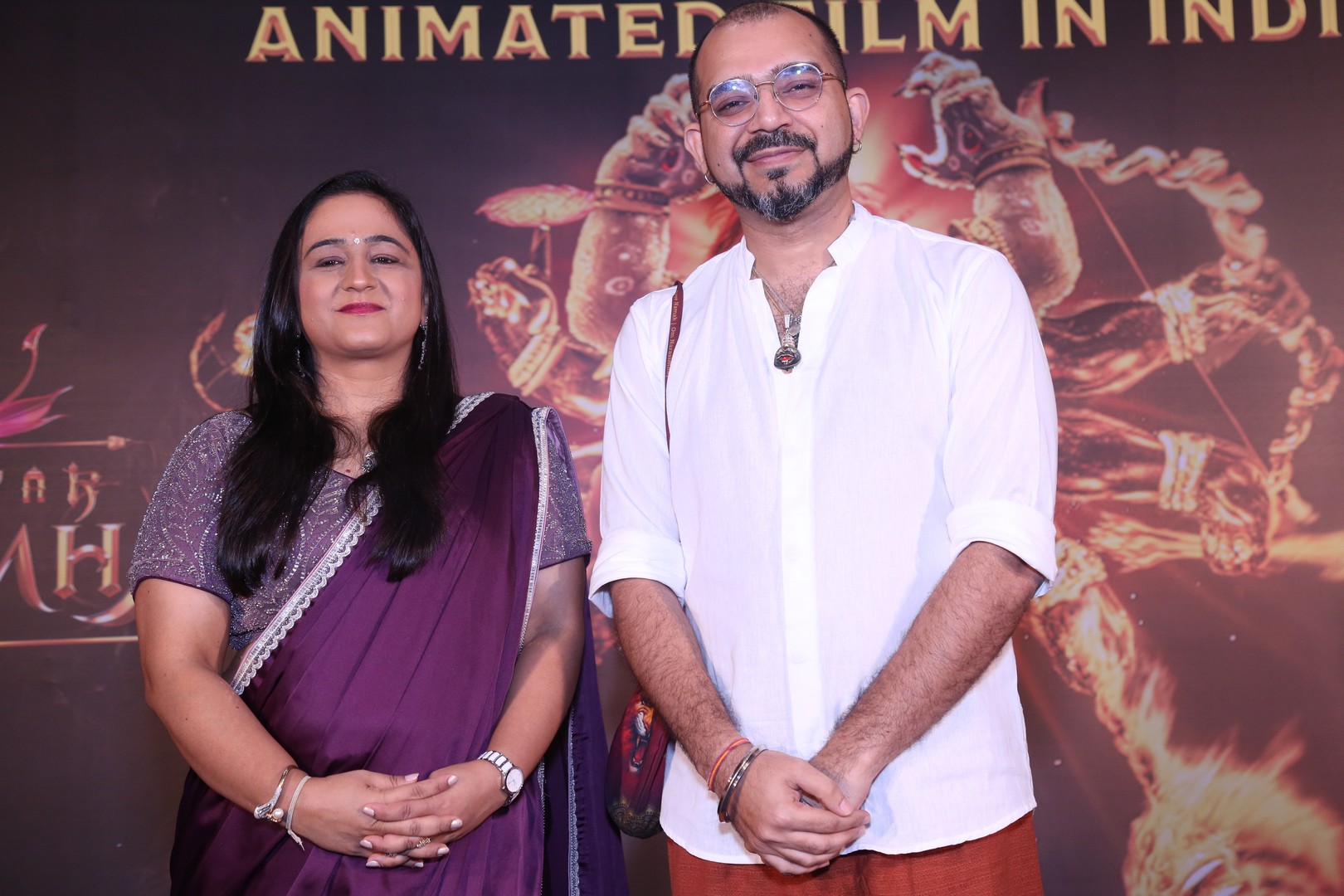 Producer Shilpaa Dhawan and Director Ashwin Kumar pose together for a media photo opportunity.