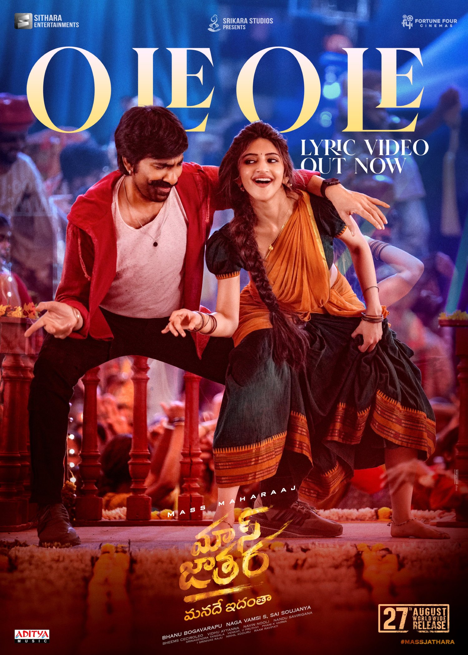 The upbeat lyric video of “Ole Ole” from Mass Jathara is now out–don’t miss the musical energy!