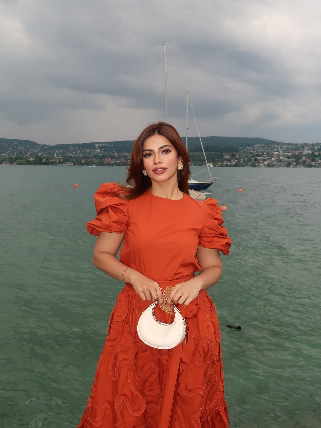 Nagma Mirajkar in fiery orange dramatic attire