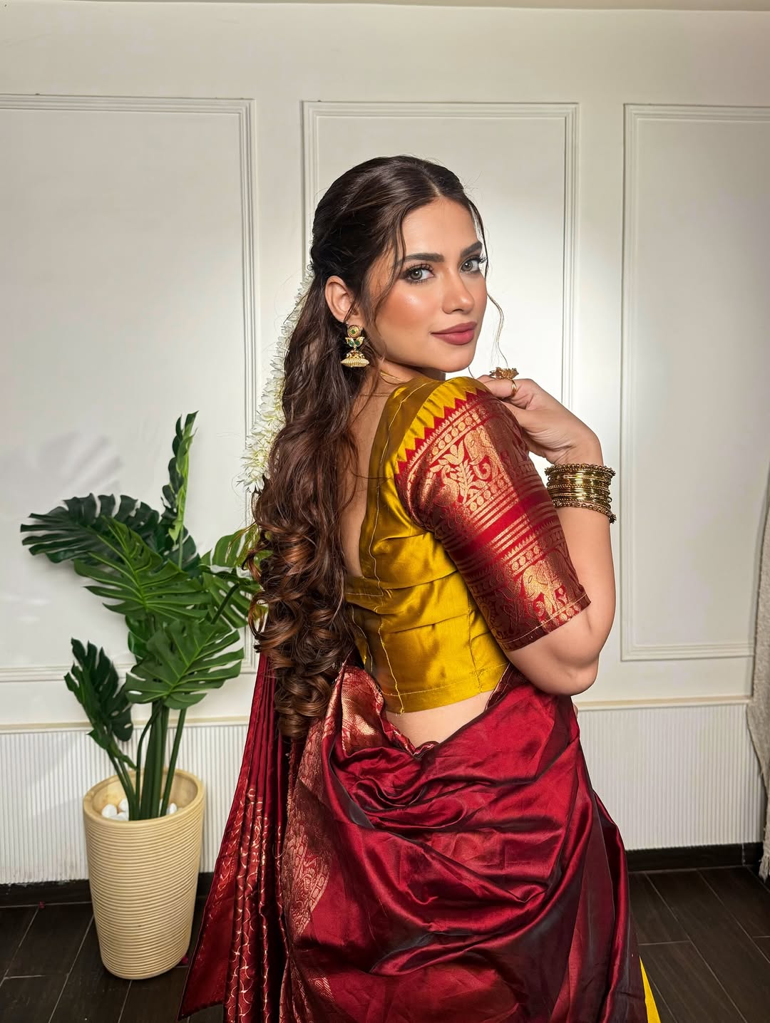 Nagma Mirajkar in traditional saree with flair