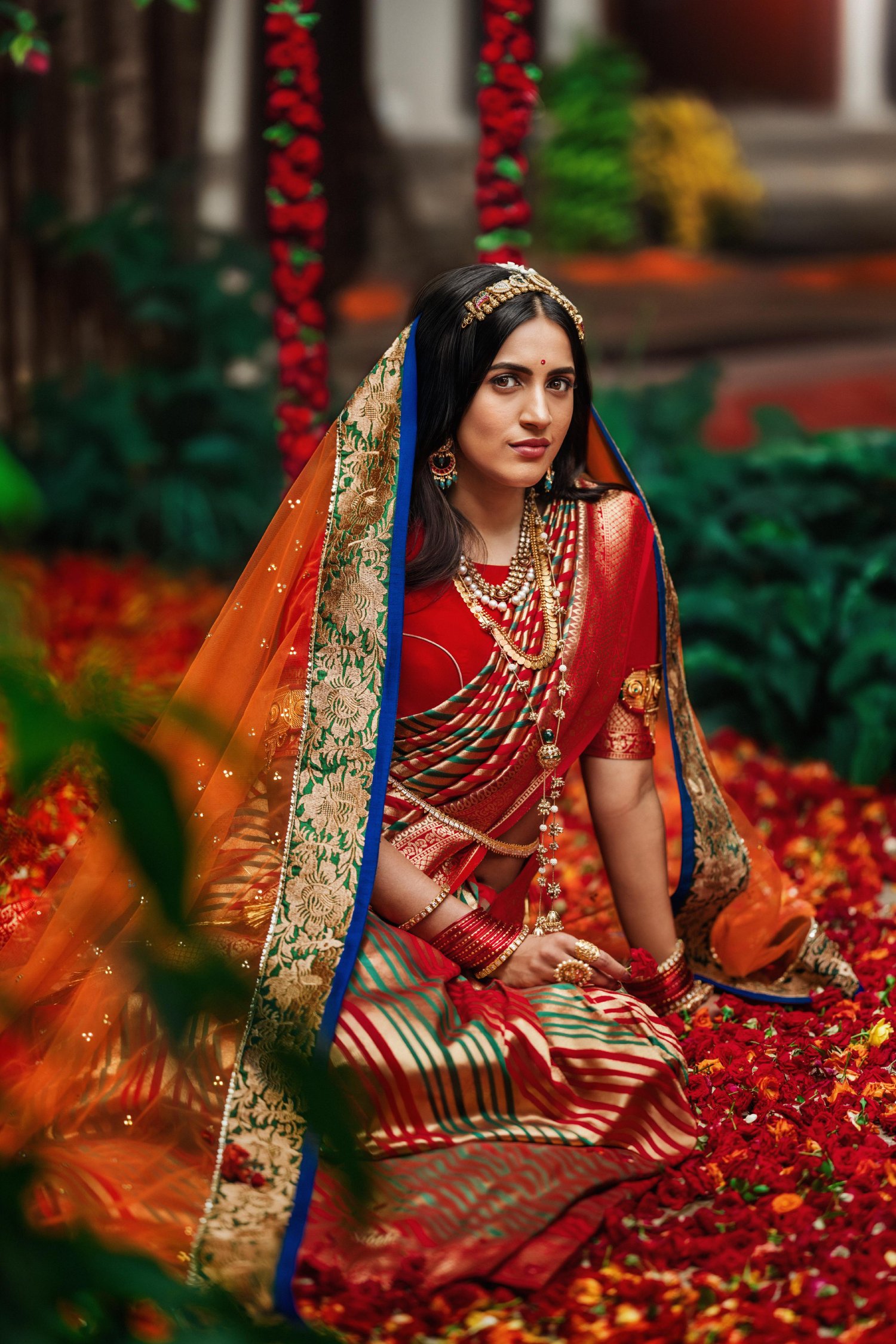 Niharika Konidela exudes timeless elegance in traditional attire, proving that even a royal feast deserves a touch of modern sparkle–and a face blurred for added mystery!