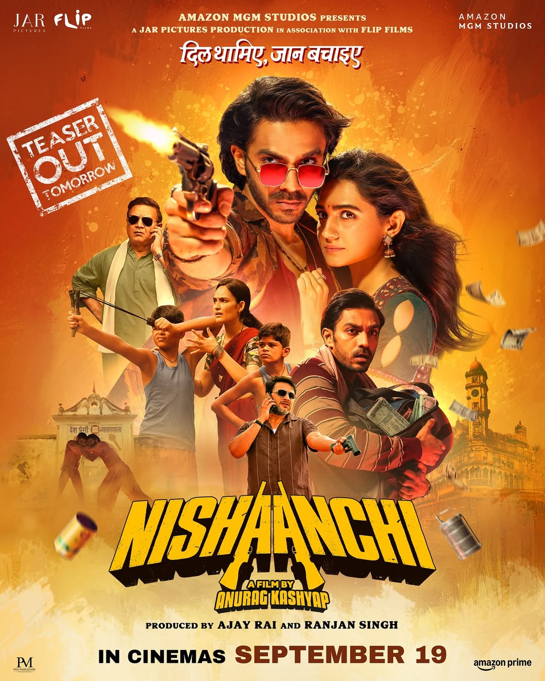 The teaser of Nishaanchi, as featured in the poster, will be released tomorrow.