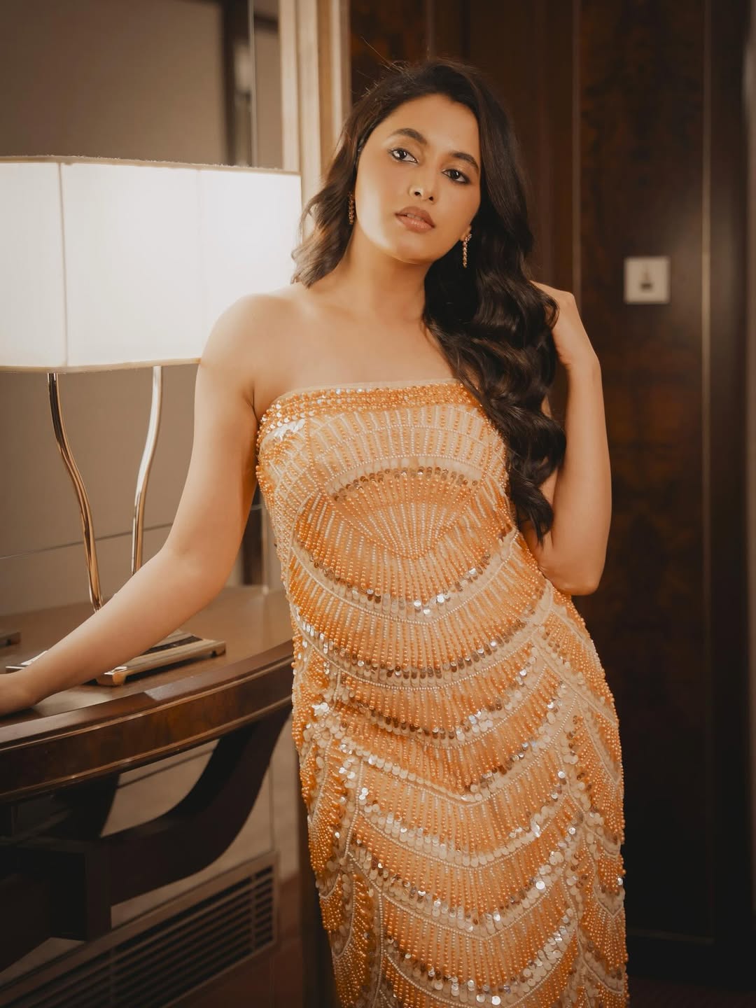 Priyanka Mohan shines in stunning embellished gown elegance