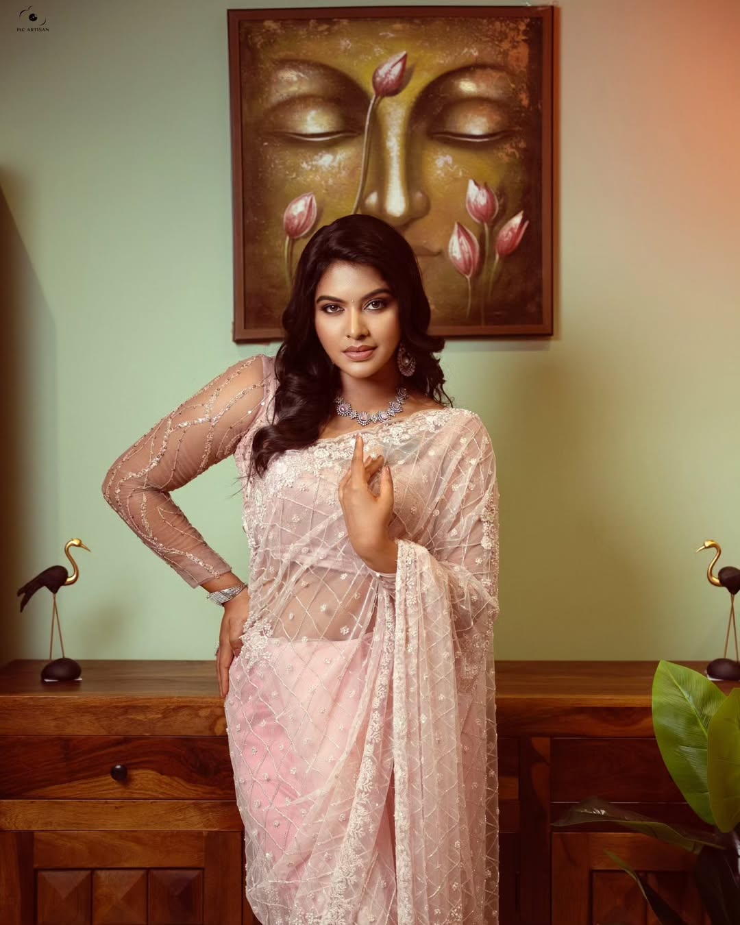 Rachitha Mahalakshmi radiates timeless elegance in this stunning saree, proving that style and grace can make any room look like a fashion runway–minus the paparazzi!