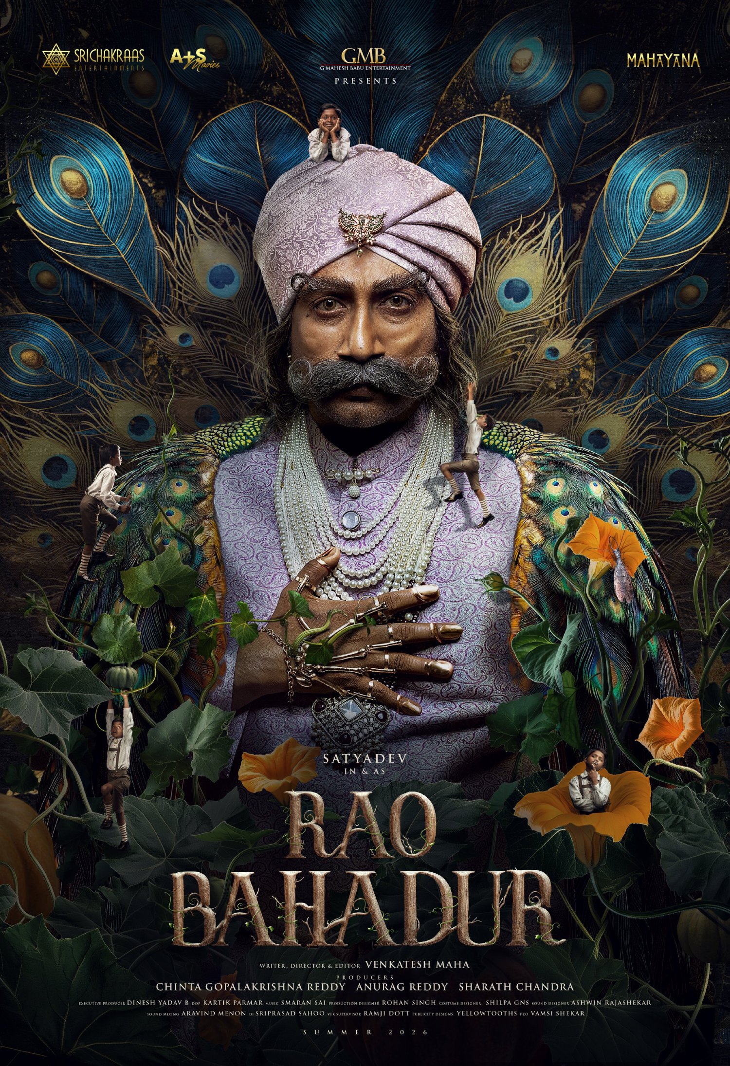 Satyadev features in and as Rao Bahadur in the official English poster.