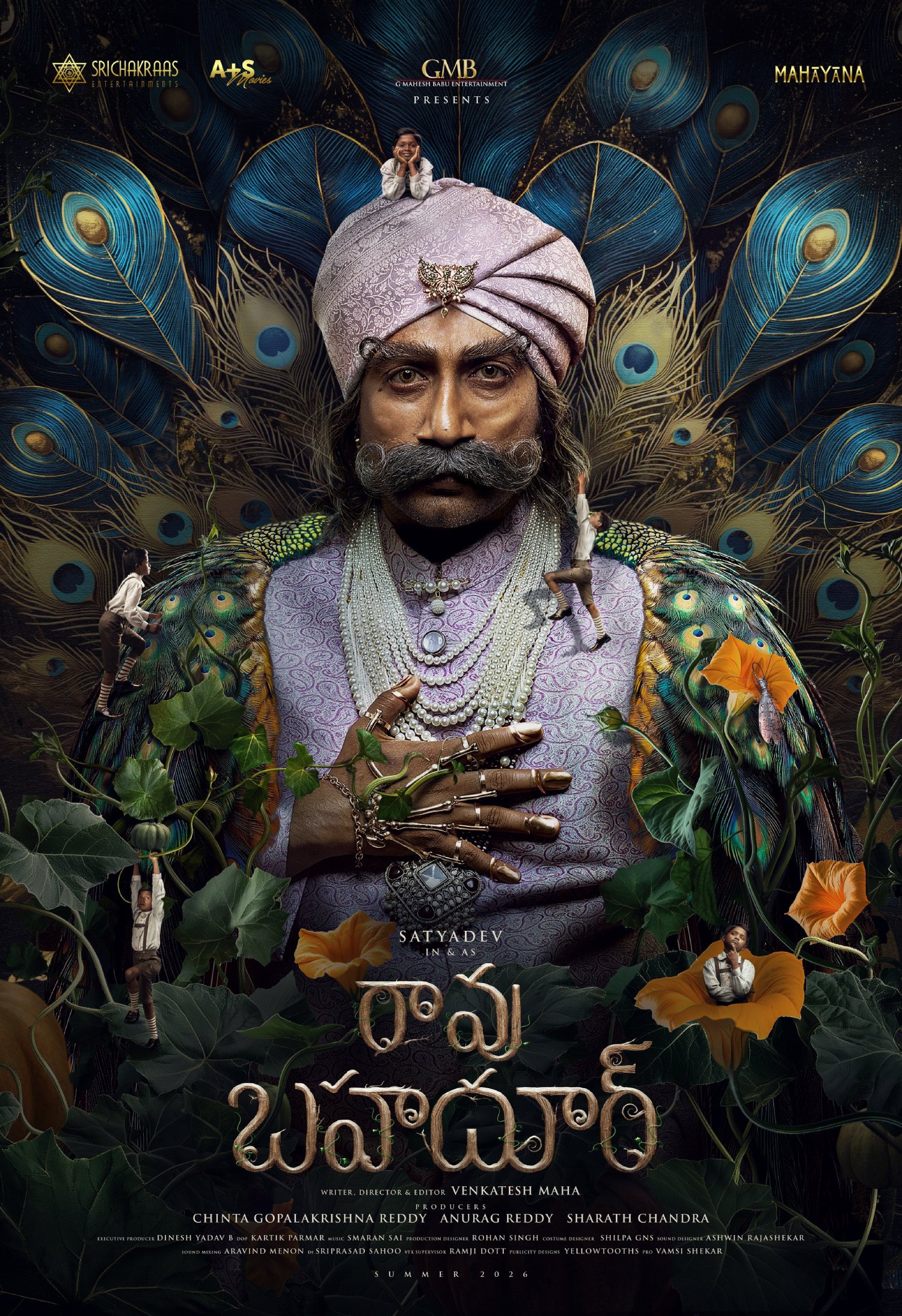 Satyadev features in and as Rao Bahadur in the official poster.