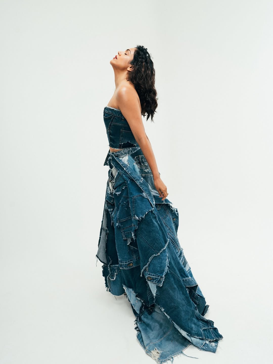 Shriya Pilgaonkar transforms ripped denim into couture