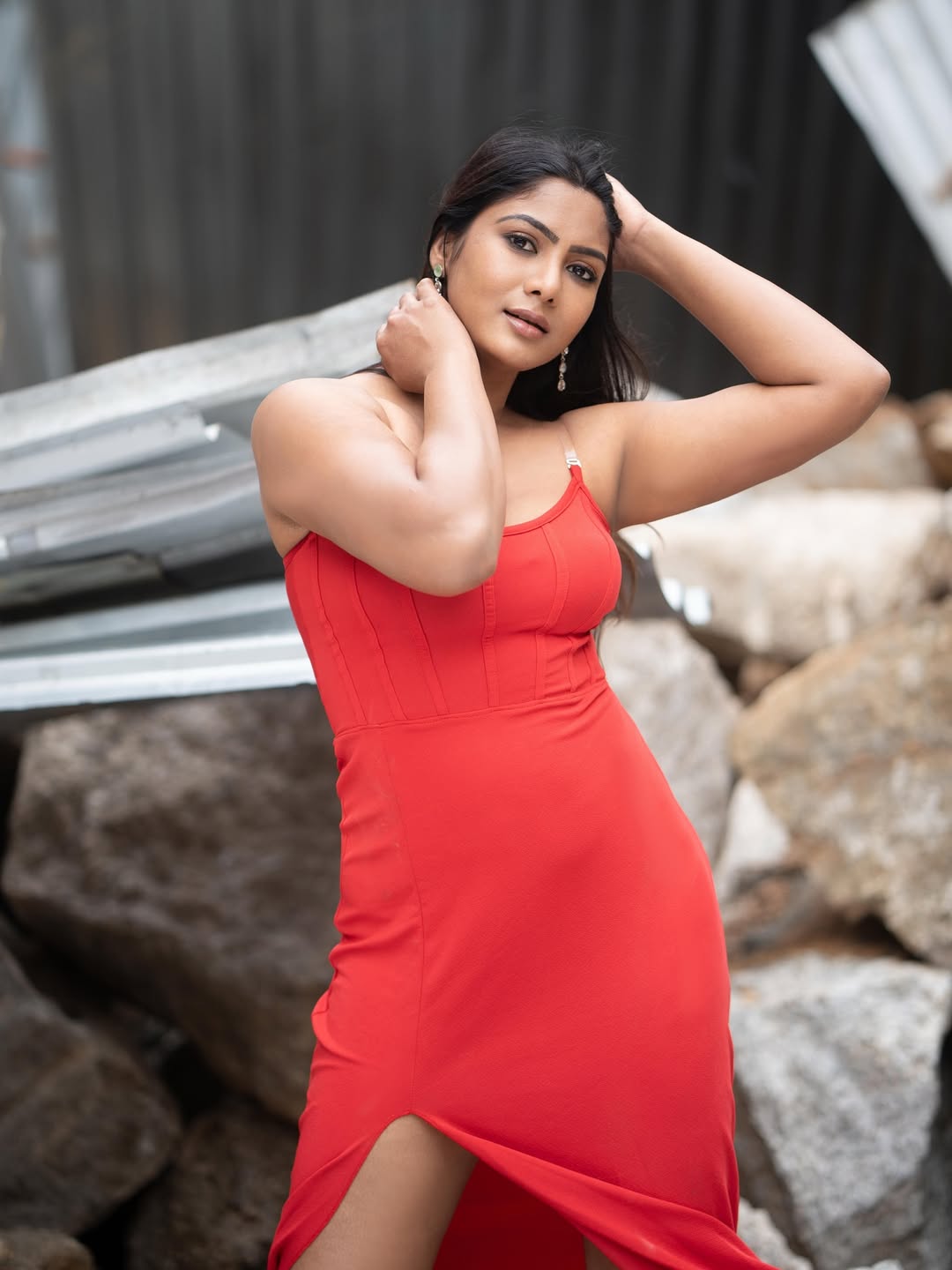 Shruti Reddy in red hot runway ready look