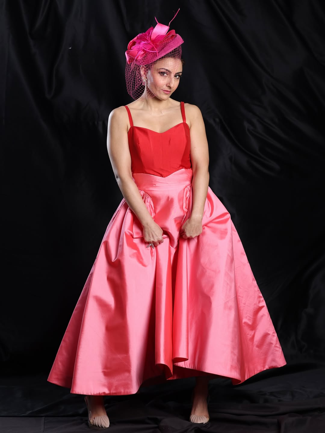 Soha Ali Khan stylish in bold red pink outfit