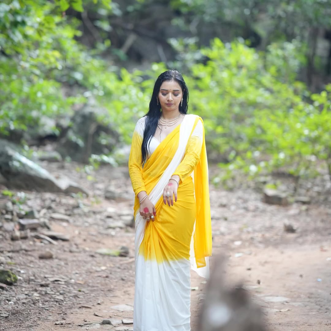 Tanya Mittal dazzles in yellow and white saree