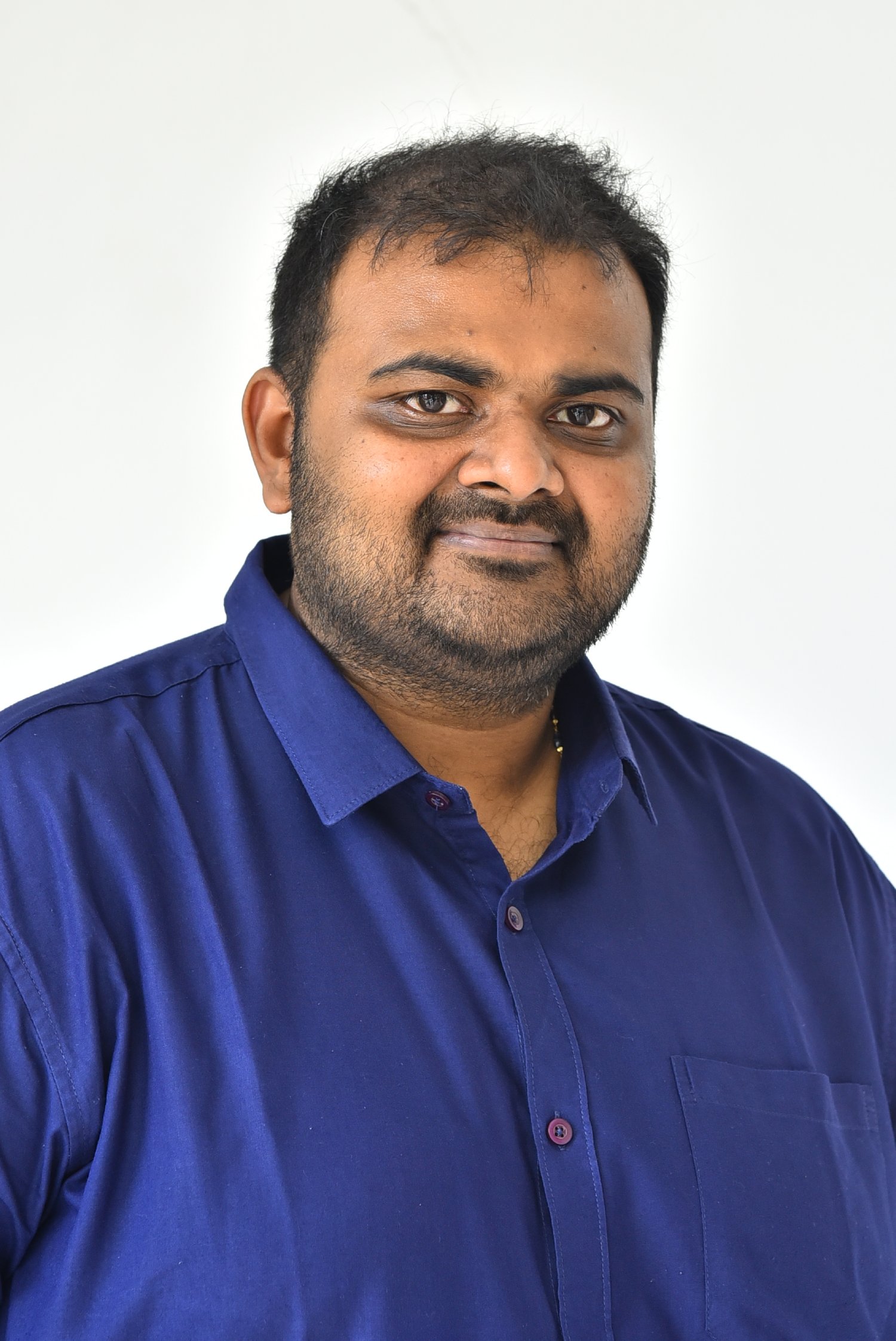 Venkatesh Nimmalapudi in cobalt shirt with confidence