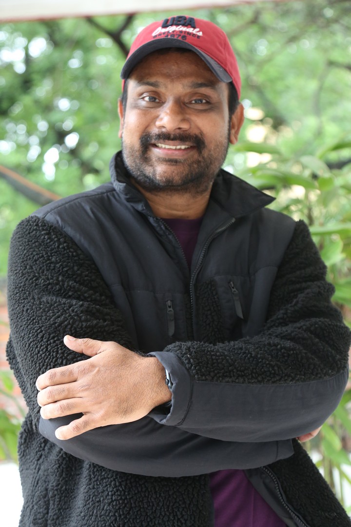 Vijay Donkada casual outdoor look with fleece jacket