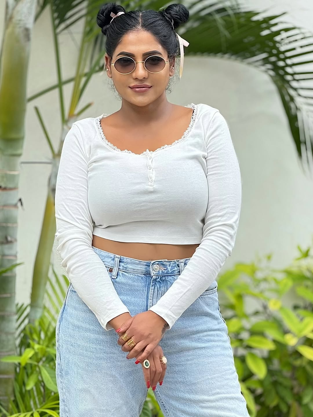 Reshma Pasupuleti playful charm in crop top and jeans