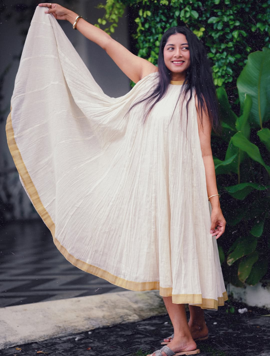 Anumol graceful presence radiates elegance with humor