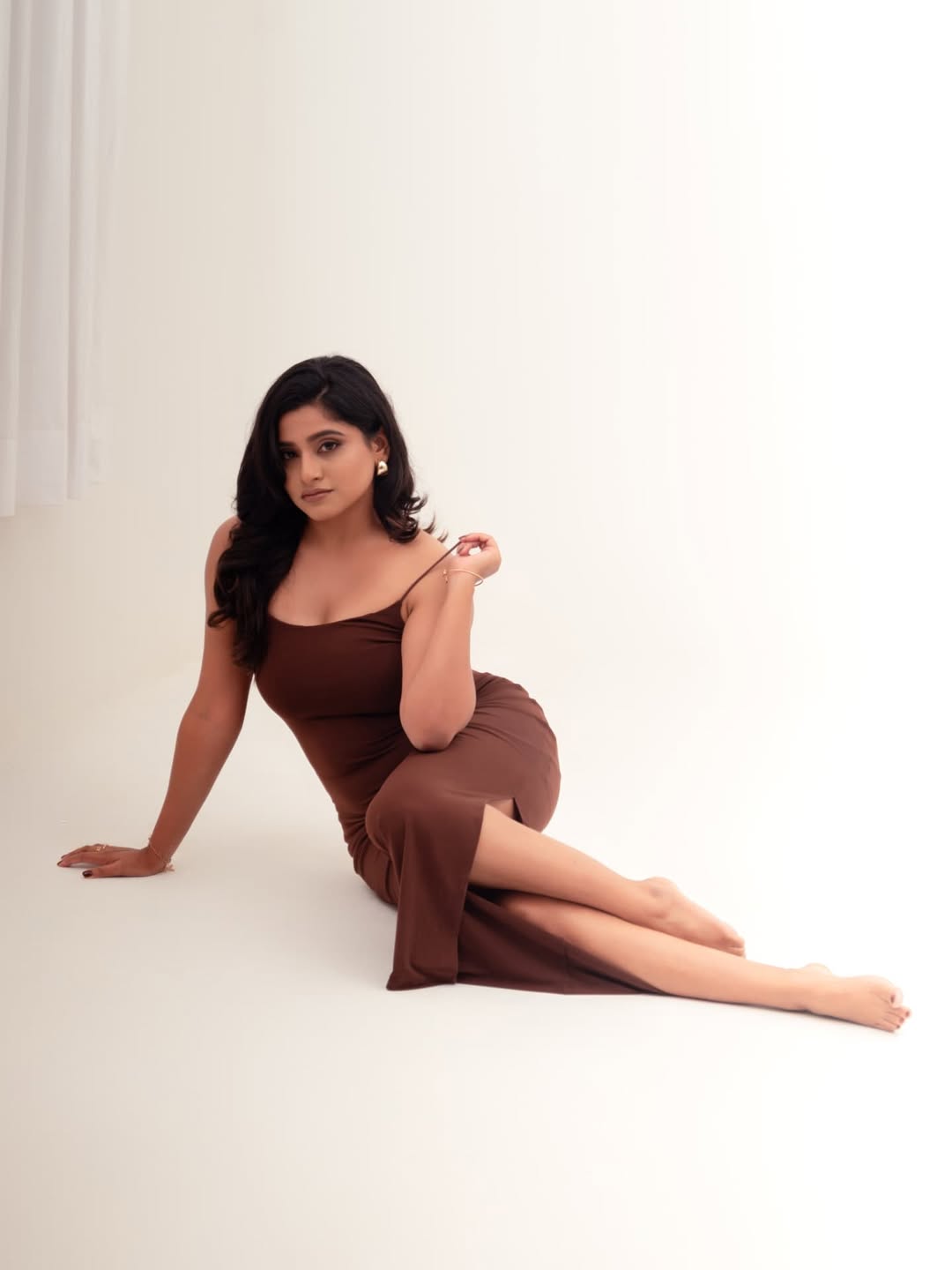 Kaajal Kunder sophisticated brown gown with graceful style