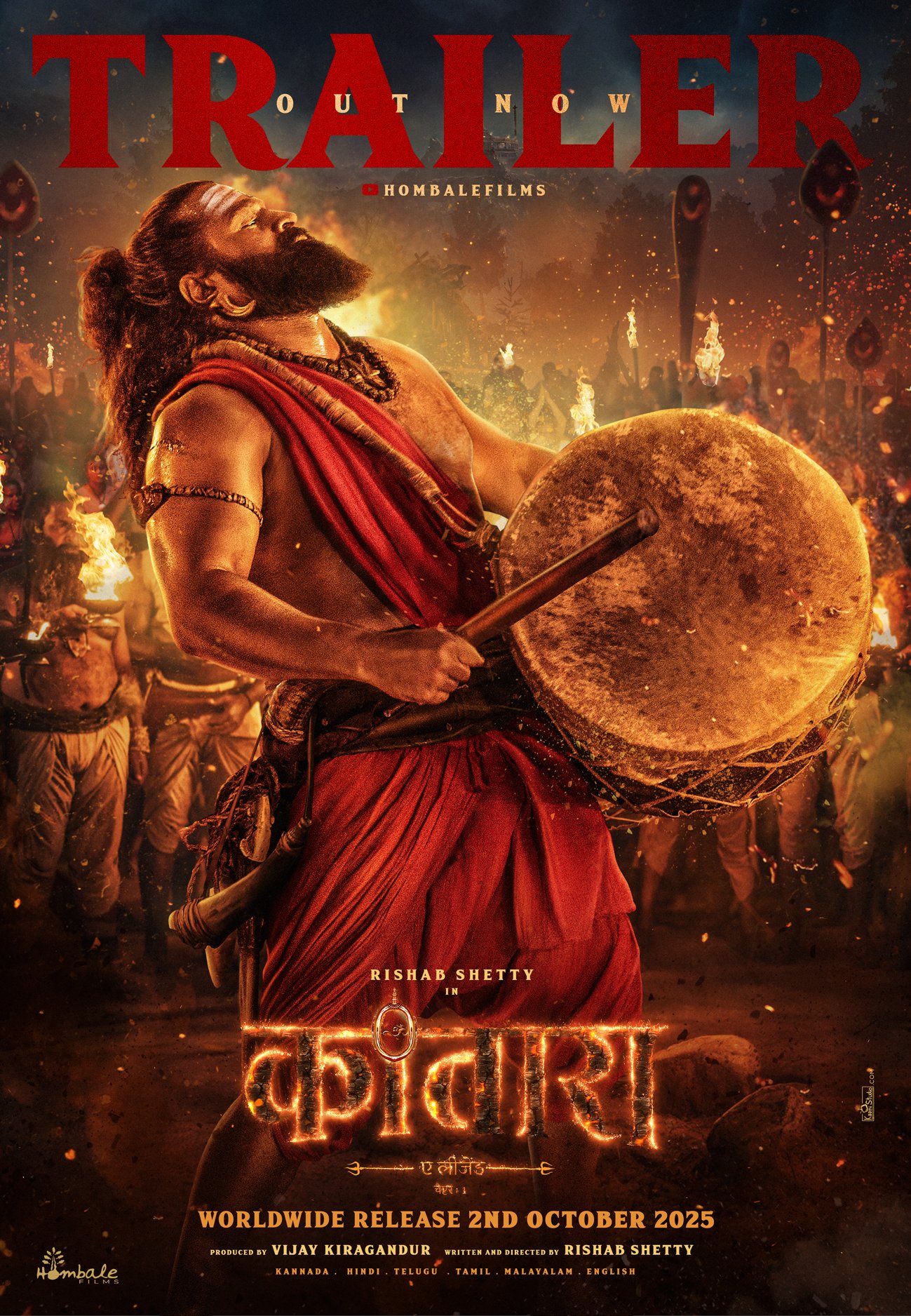 Hindi poster of Kantara Chapter 1 trailer release