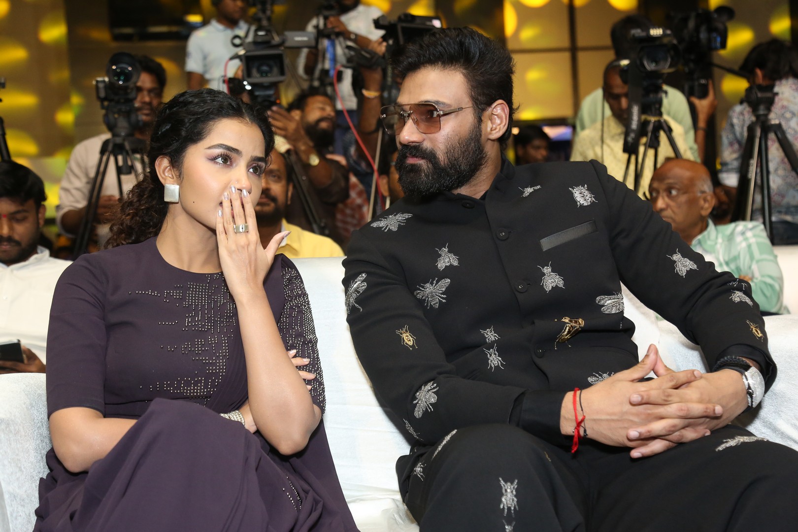 Anupama Parameswaran talking with Sai Srinivas Bellamkonda