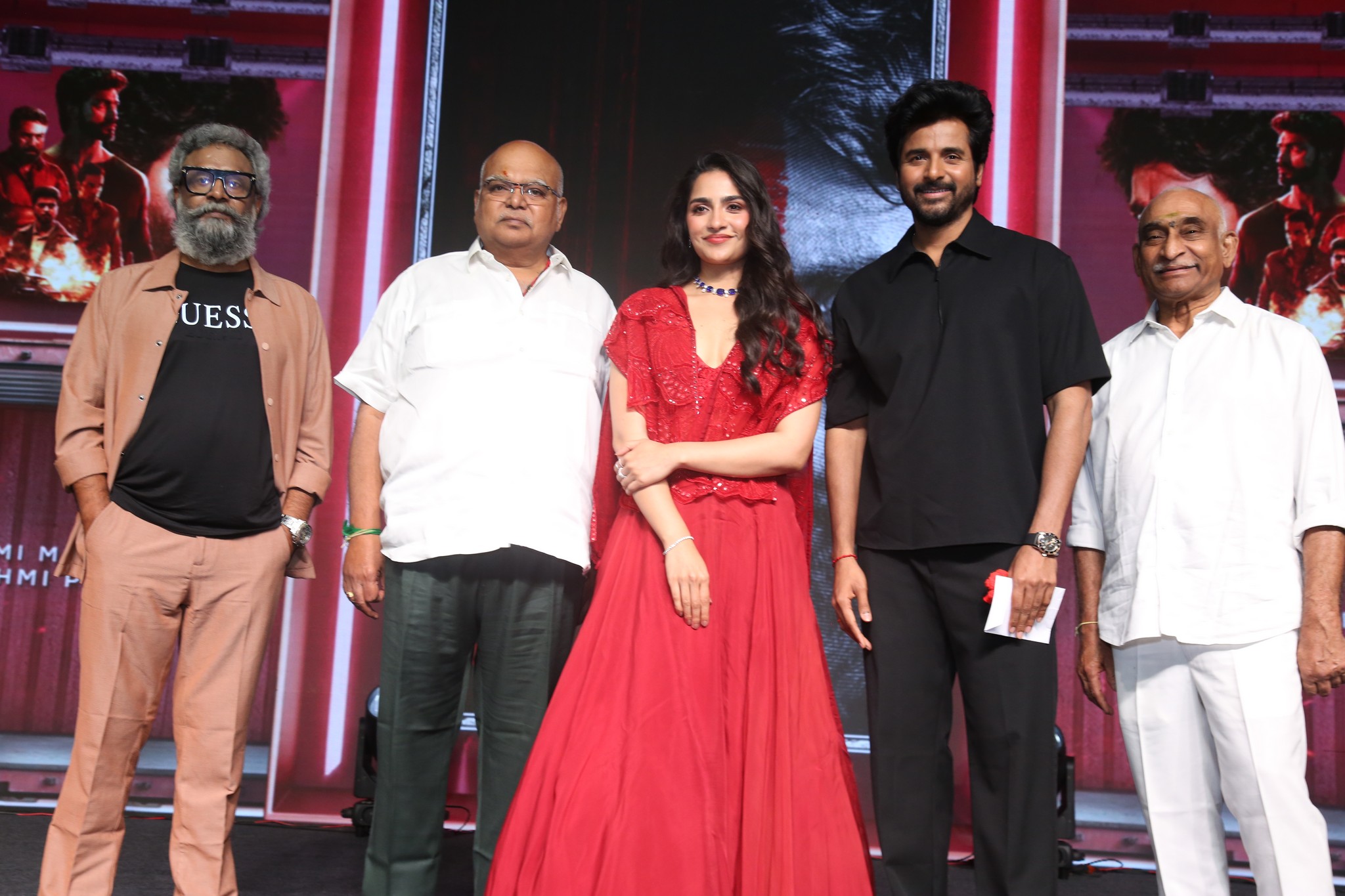Uday, NV Prasad, Rukmini, Sivakarthikeyan posing together