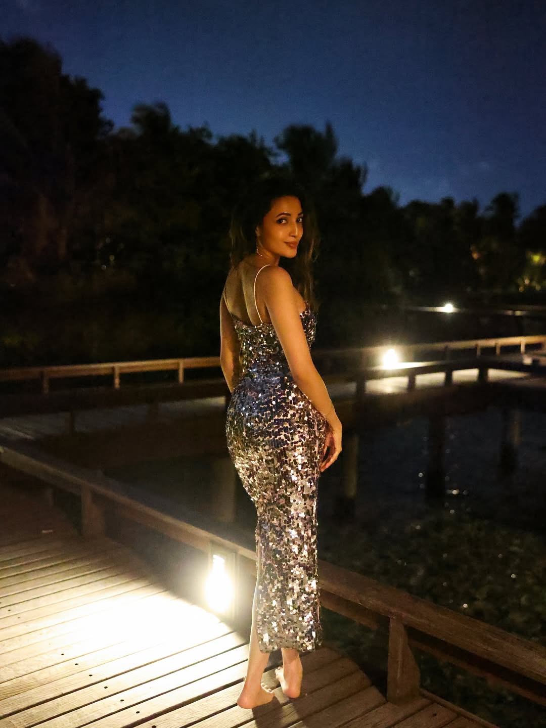 Neha Shetty shimmering in a starry sequin look
