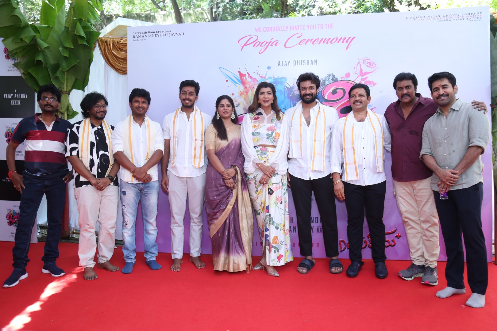 Star cast group posing at media shoot