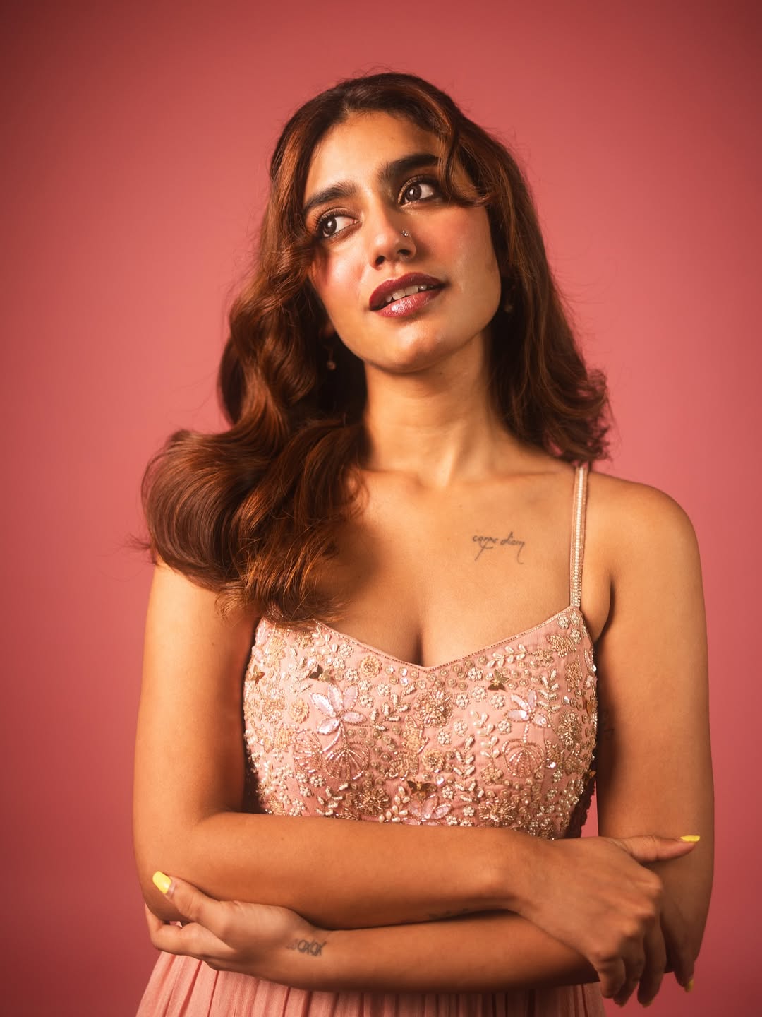 Priya Prakash Varrier stuns in embroidered stylish dress