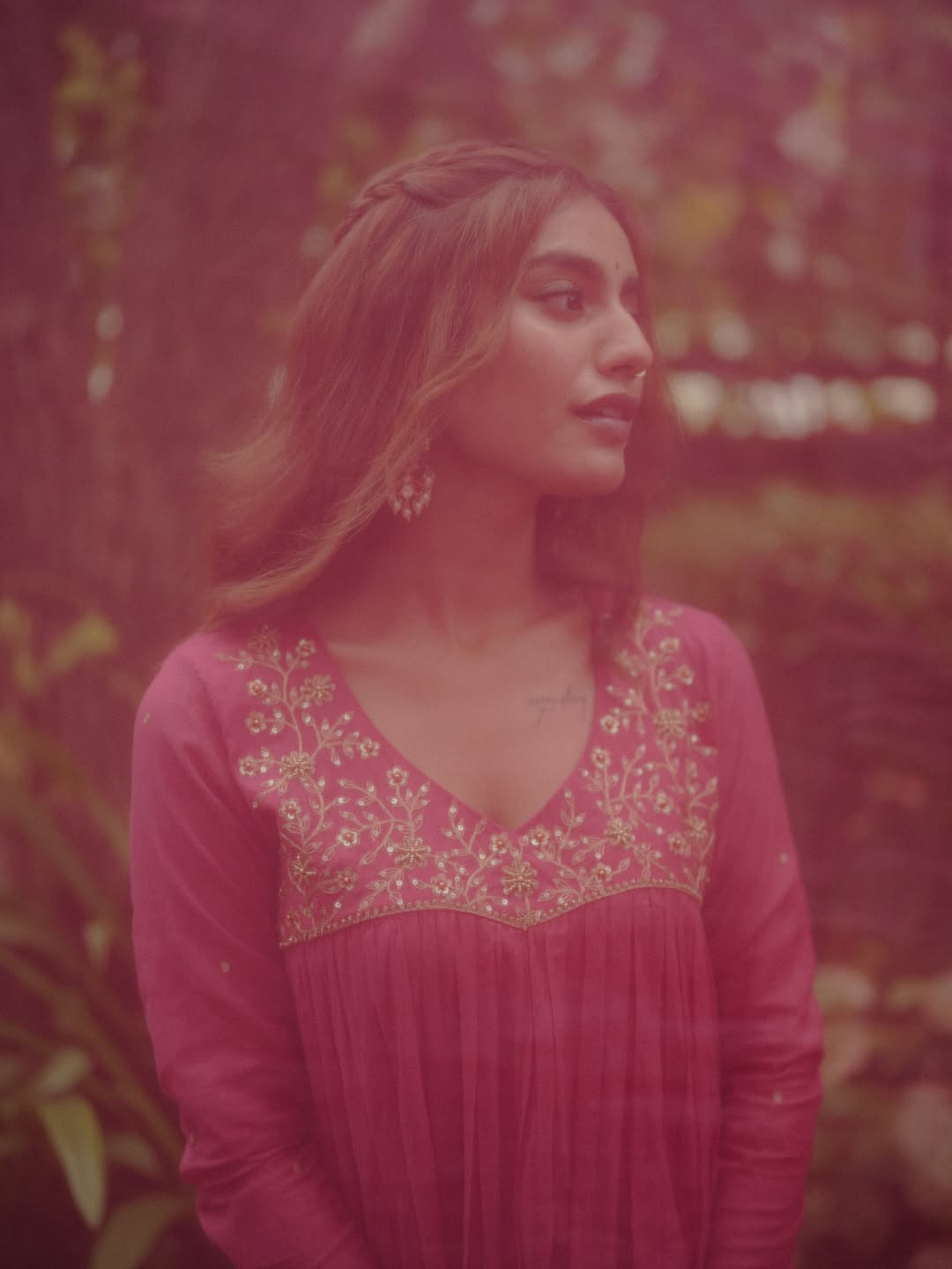 Priya Prakash Varrier stunning traditional look with intricate embroidery