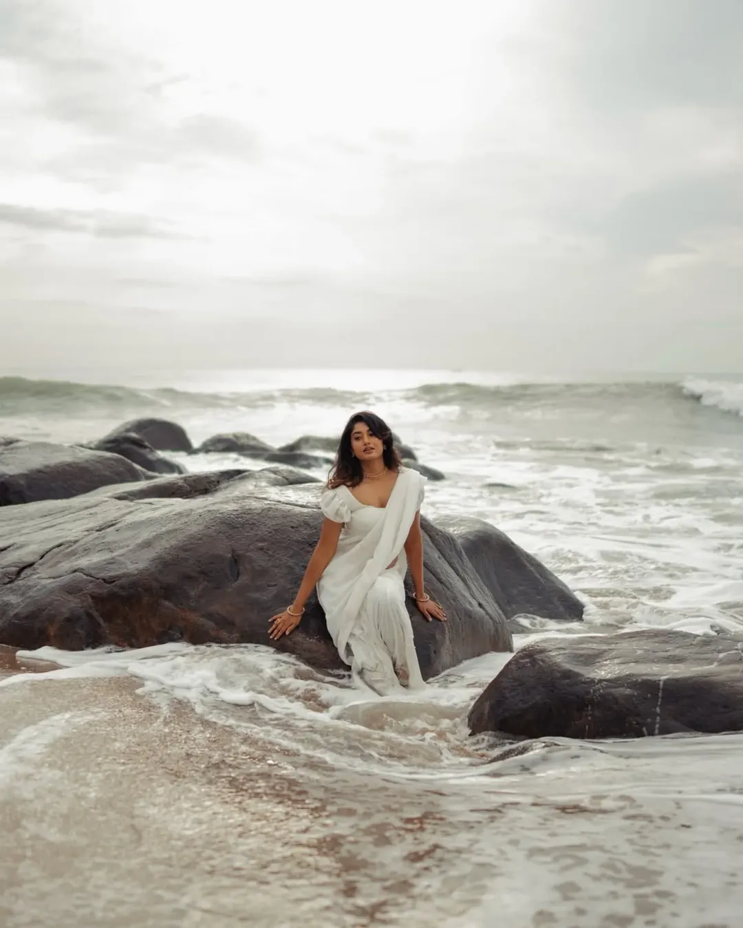 Priyanka Kumar serene elegance in classic white seaside look