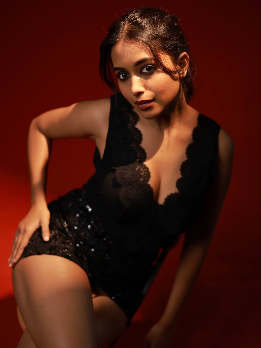 Rittika Chakraborty stunning black ensemble with glam sass