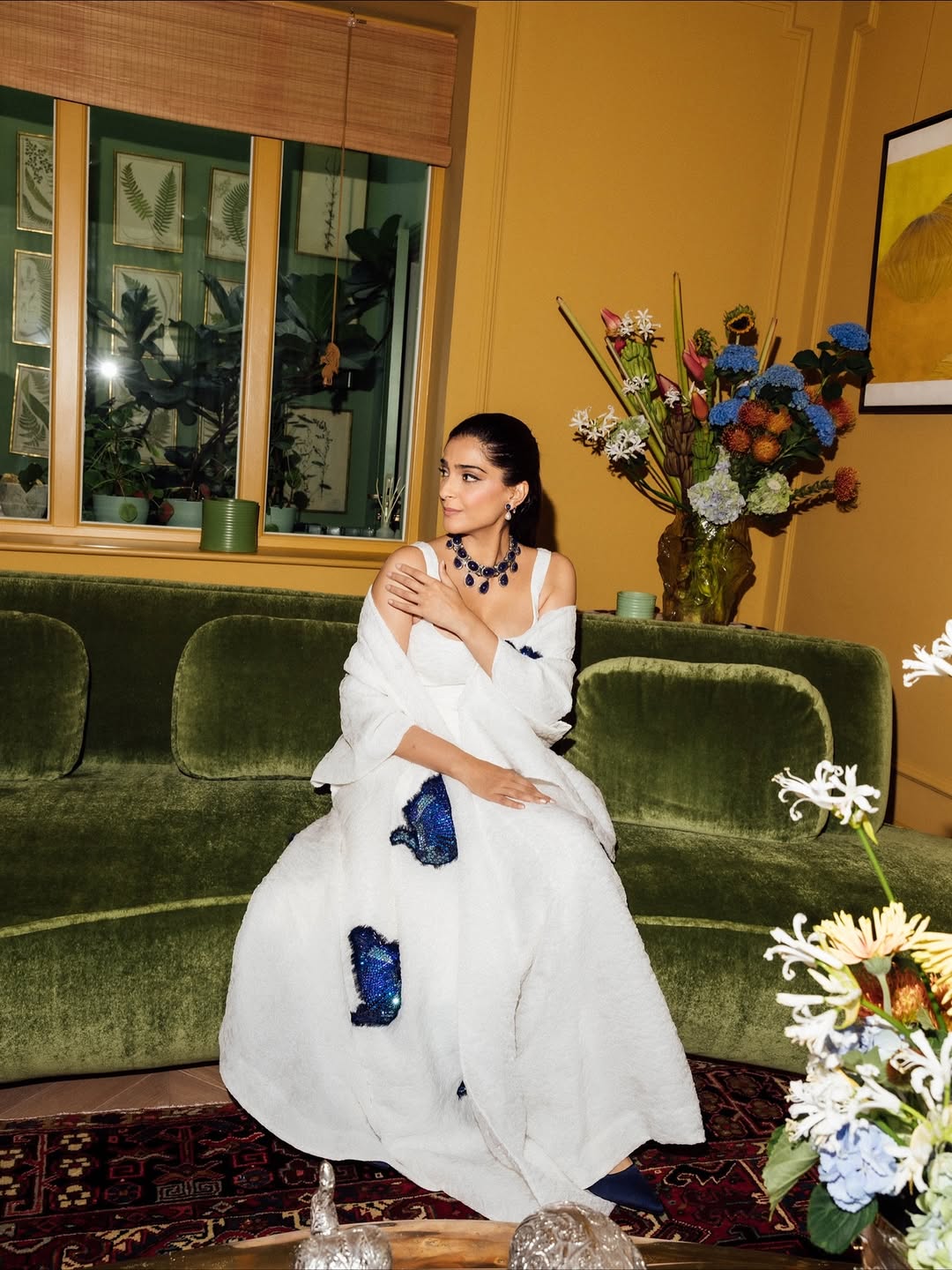 Sonam Kapoor timeless elegance in white with bold jewelry