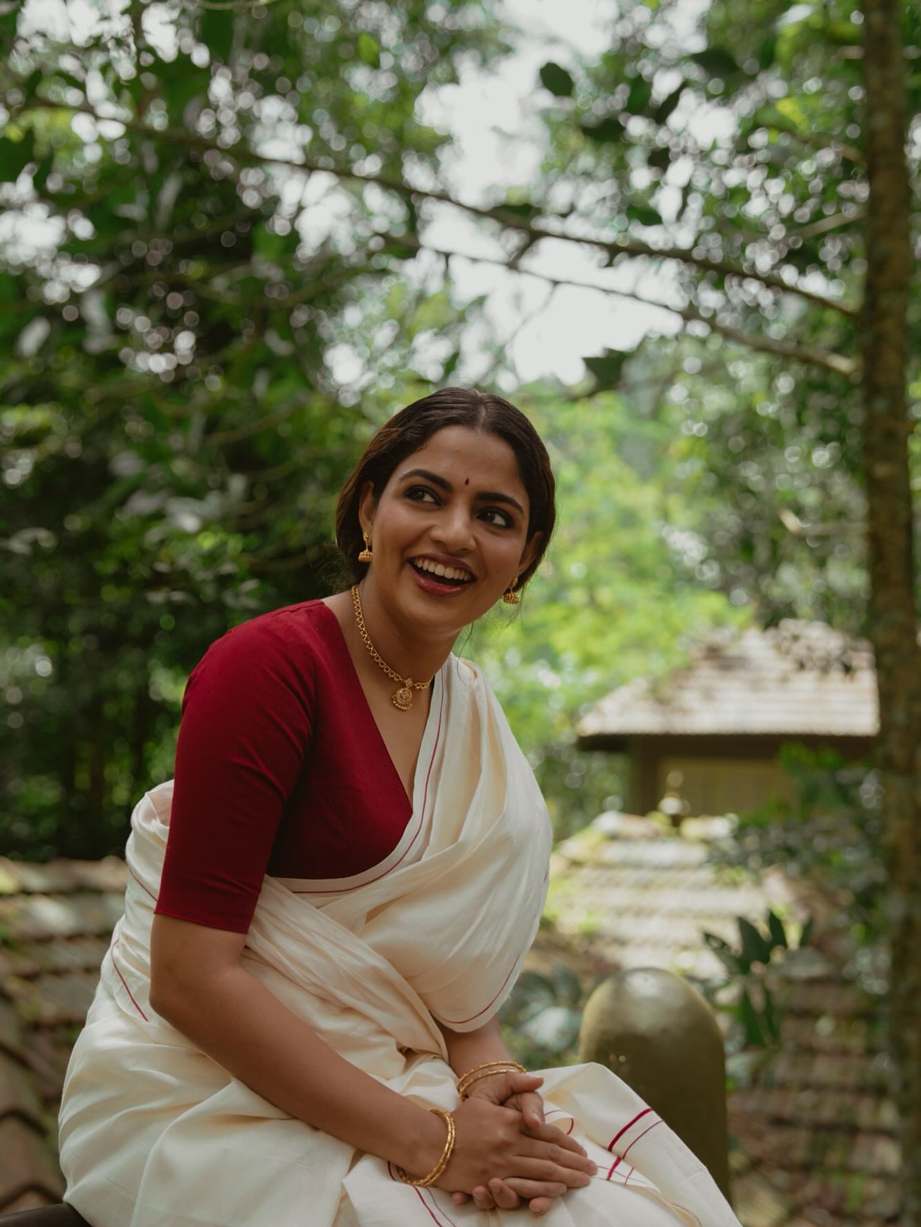 Nikhila Vimal’s Maroon Festive Glow