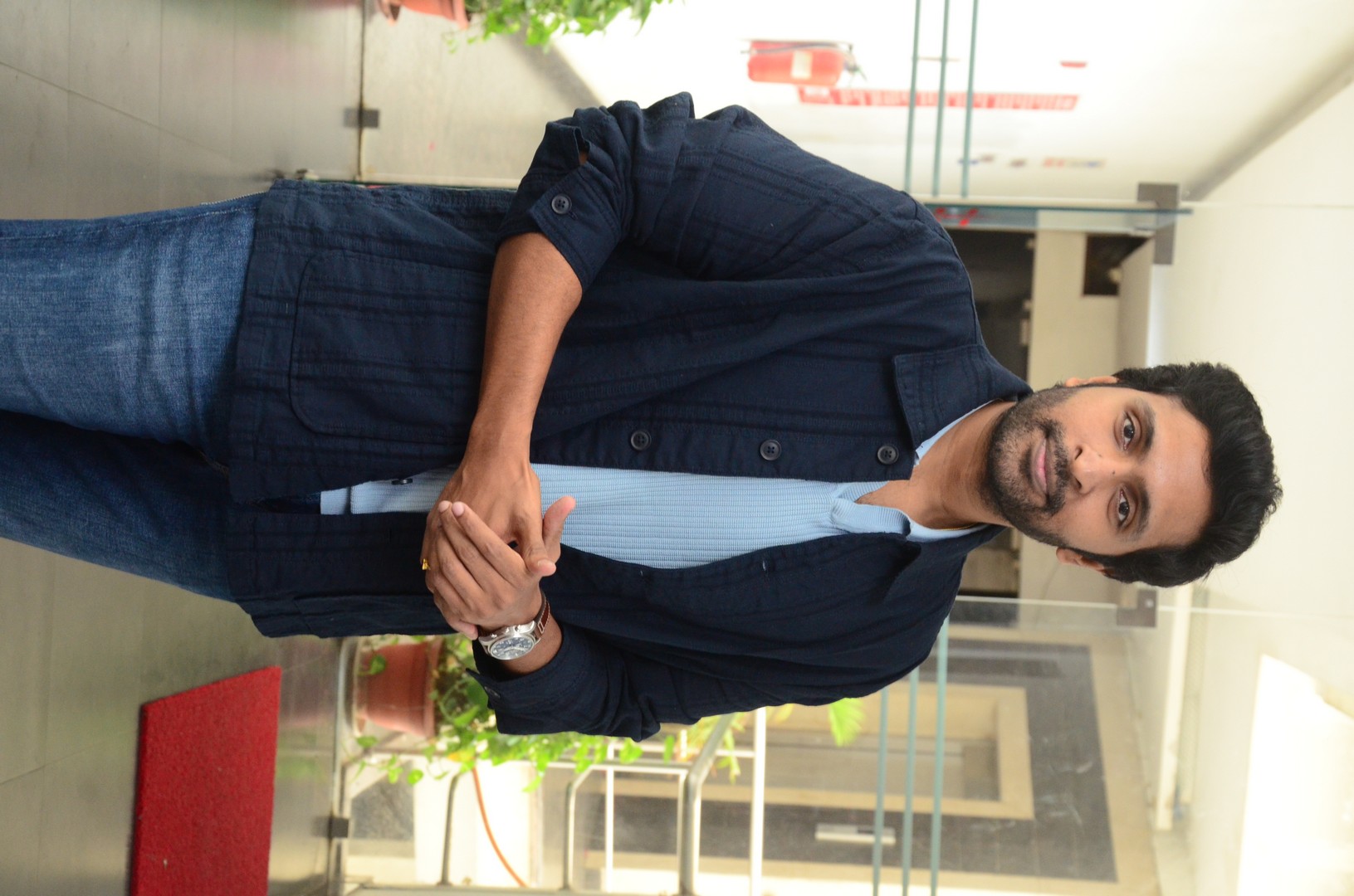 Vikram Prabhu polished casual look with stylish watch