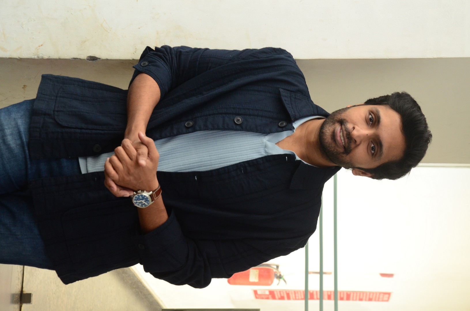 Vikram Prabhu sharp look in blazer and watch