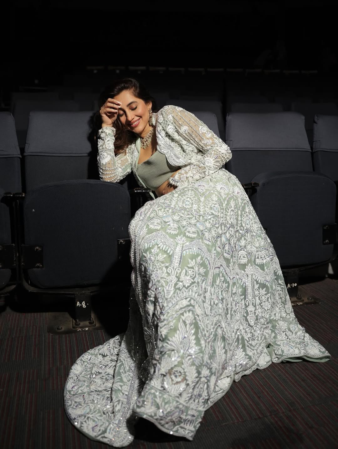 Anusha Dandekar exudes glamour with embroidered ensemble and bright smile