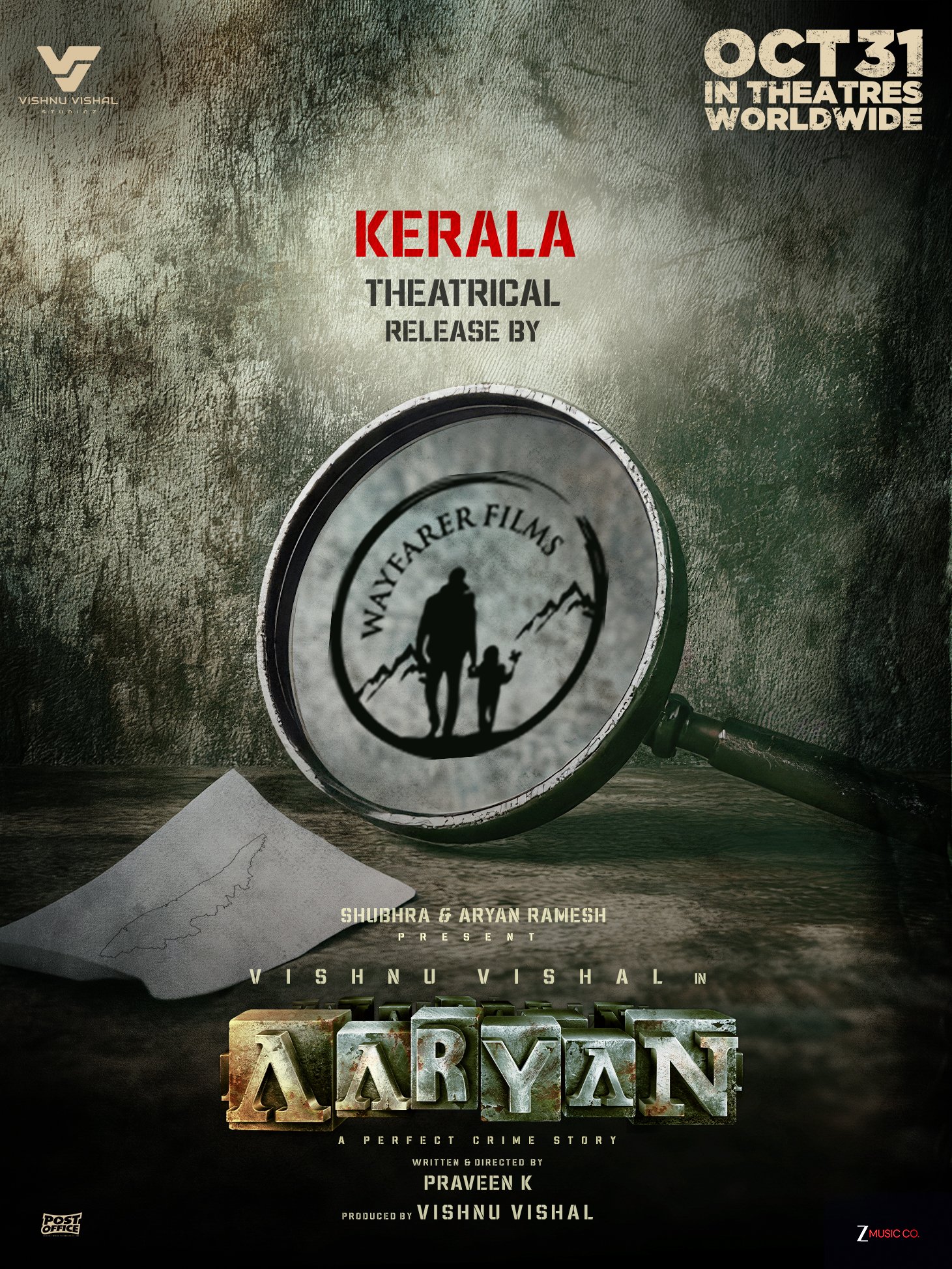 Aaryan Kerala release by Wayfarer Films