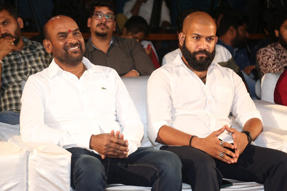 Jagathambe Films Balaji seated during press meet