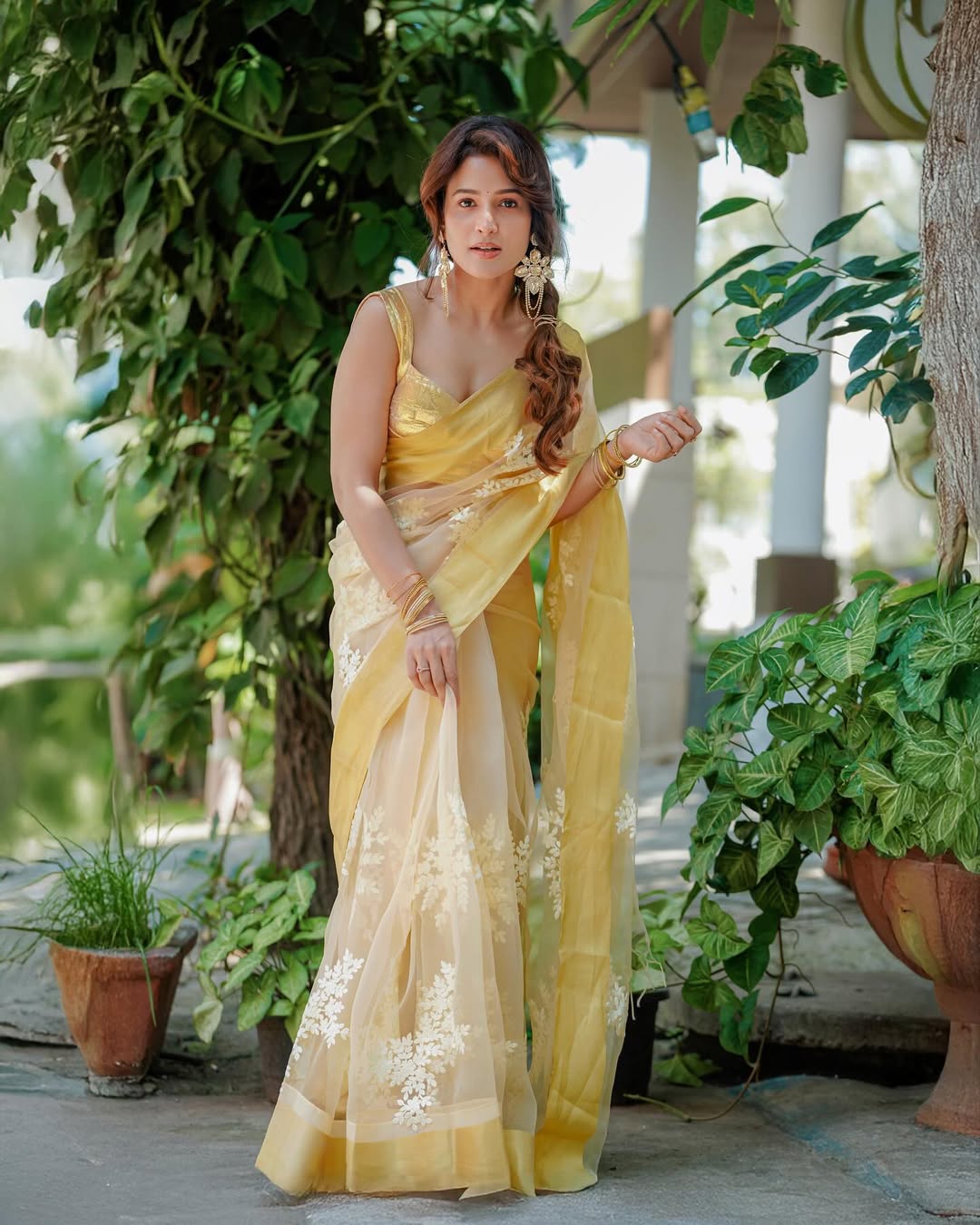 Brinda Acharya brightens the day in sunny yellow saree