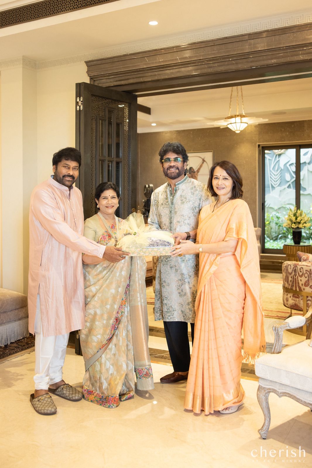 Nagarjuna Akkineni with Chiranjeevi family during Diwali
