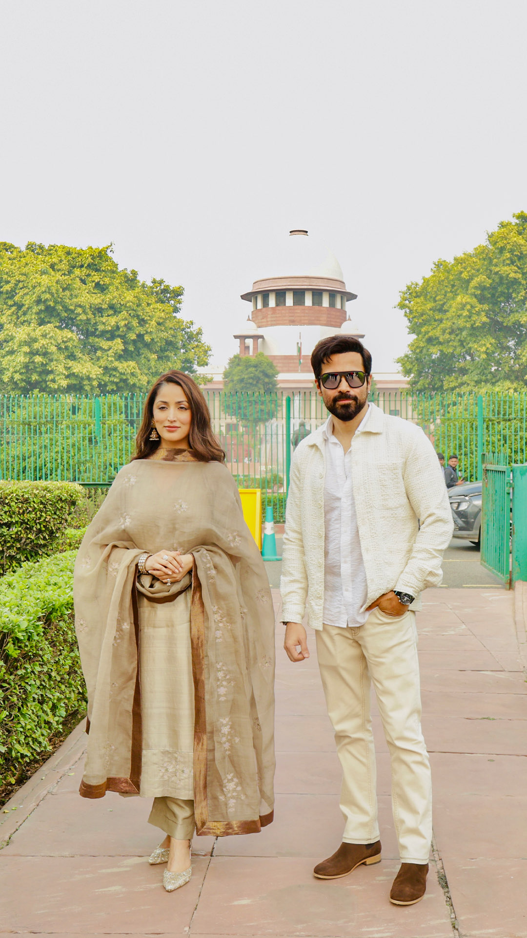 Yami Gautam and Emraan Hashmi at Supreme Court steps for Haq